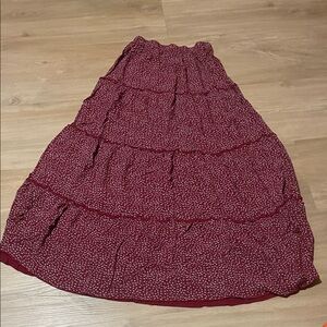 Brandy Melville Burgundy Tiered Maxi Skirt